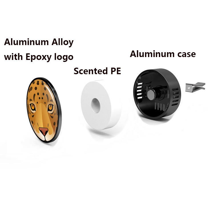 Personalised Aluminum alloy metal car perfume scent diffusers designer fragrance car air freshener clip